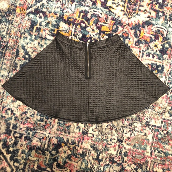 Black Faux Leather Skater Skirt - Picture 4 of 6